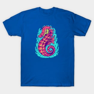 Vibrant Seahorse illustration T-Shirt